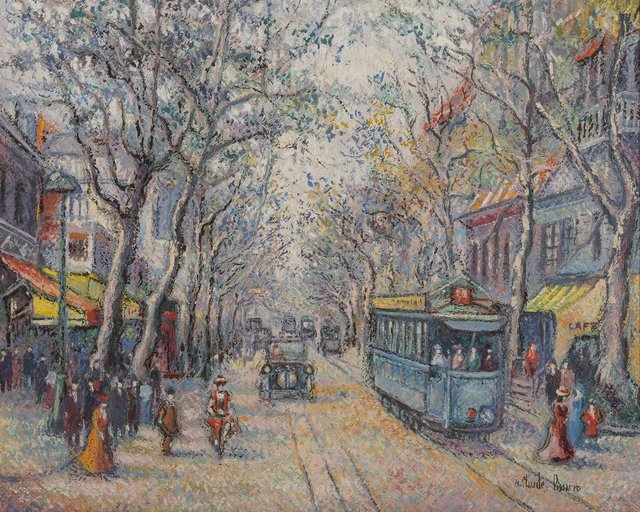 Hugues Claude Pissarro, ‘Le tramway bleu, Nice’, Painting, Oil on canvas, Heritage Auctions