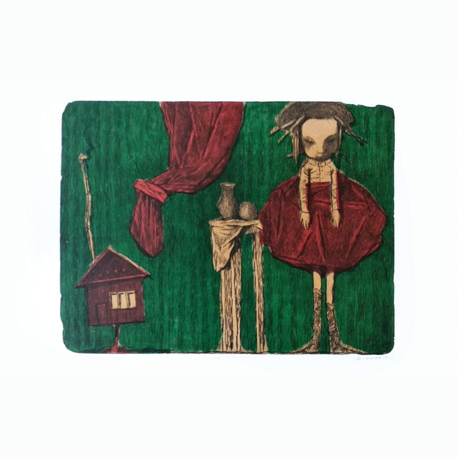 Andrey Ostashov, ‘House with a chimney’, 2010, Painting, Lithography on paper, OSTASHOV sculpture