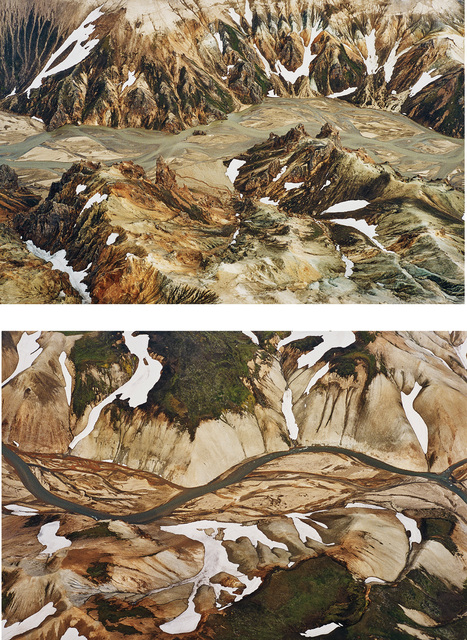 Olafur Eliasson, ‘Jökulsgilskvisl (Glacier Canyon Fork), from Double Exposure’, 2003, Photography, The complete set of two chromogenic prints, on photo paper flush-mounted to Forex board (as issued), the full sheets., Phillips