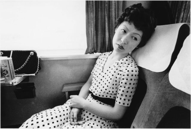 Nobuyoshi Araki, ‘Yoko on train - Sentimental Journay’, 1971, Photography, Gelatin silver print on baryta paper later print, Galleria 13