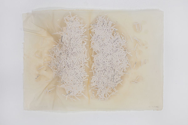 Frida Baranek, ‘Double X’, 2017, Mixed Media, Handmade paper, shredded personal files, papers, Bekanze