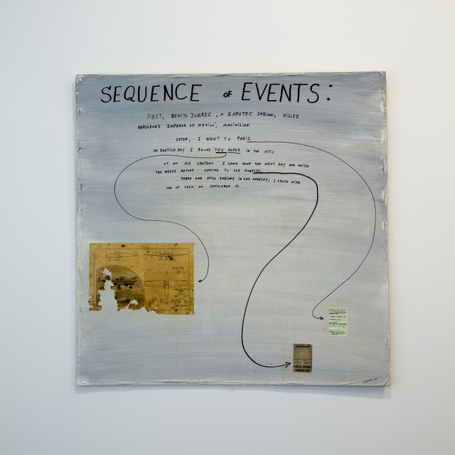Jimmie Durham, ‘Sequence of Events’, 1993, Mixed Media, Acrylic paint and collage on wood, Serpentine Galleries