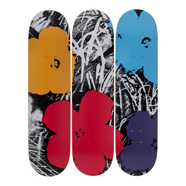 Andy Warhol, ‘Flowers (Grey/Red) Skateboard Decks’, 2019, Design/Decorative Art, 7-ply Canadian Maplewood with screen-print, Artware Editions