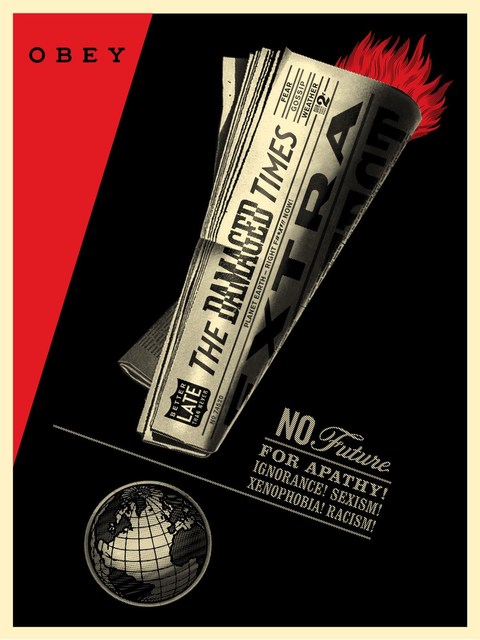 Shepard Fairey, ‘The Damaged Times’, Avenue des Arts