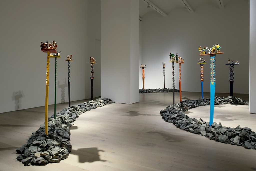 View of the exhibition Aloalo, Mahafaly Sculptures of the Efiaimbelos, Perrotin New York (June 28 - August 17, 2018) © Photo: Guillaume Ziccarelli. Courtesy of the artist & Perrotin View of the exhibition Aloalo, Mahafaly Sculptures of the Efiaimbelos, Perrotin New York (June 28 - August 17, 2018) © Photo: Guillaume Ziccarelli. Courtesy of the artist & Perrotin