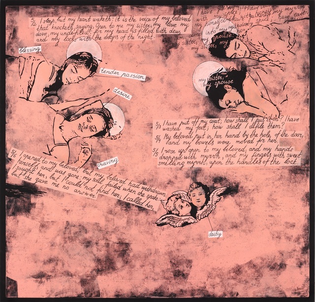 Laisvydė Šalčiūtė, ‘Song of Songs IV’, 2010, Painting, Oil and acrylic on canvas, woodcut, Contour Art Gallery