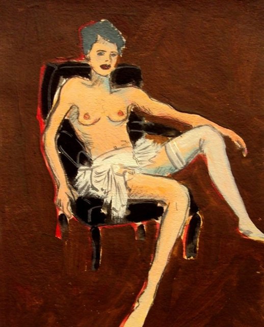 Nora Maciel, ‘Chica con Media Blanca’, Painting, Acrylic, Galleria Dante