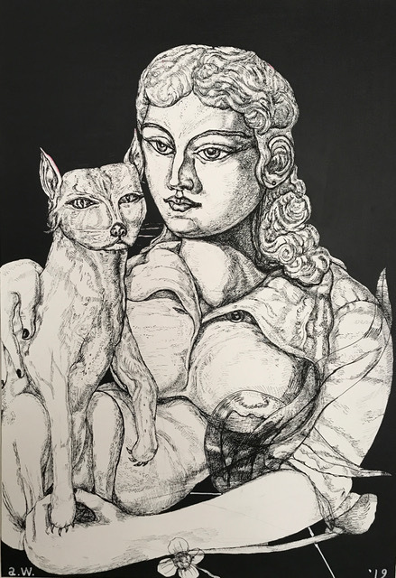 Adrian Wiszniewski, ‘Woman with Cat’, 2019, Long & Ryle