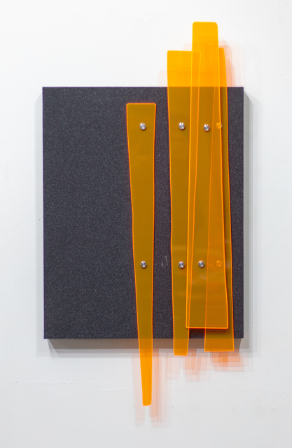 Curtis Taylor, ‘Wall Panel’, 2019, Sculpture, Grip tape, fluorescent acrylic, aluminum standoffs on wood panel, Dab Art