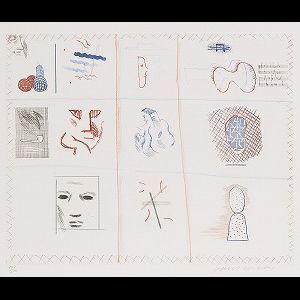 David Hockney - Franco-American Mail, pl.5 from The Blue Guitar (M.C.A.T. 182)