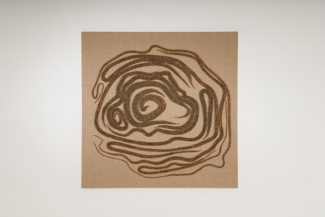 Sebastian Brajkovic, ‘Cerebral Embroidery’, 2019, Textile Arts, Brass, jute, wooden frame, David Gill Gallery