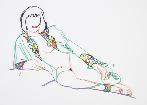 Tom Wesselman - Monica lying on one elbow with robe