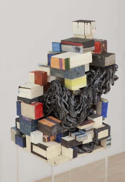 Arlene Shechet, ‘Tattletale’, 2012, Sculpture, Glazed ceramic, glazed kiln brick and kiln shelf, and Plexiglas, ICA Boston