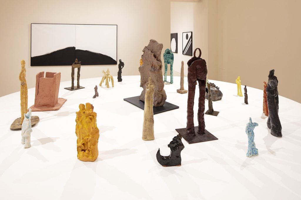 Simone Fattal: Works and Days, on view at MoMA PS1 through September 2, 2019. Artwork courtesy the artist and Balice Hertling, Paris; Karma International, Zurich / Los Angeles; kaufmann repetto, Milan / New York; and Galerie Tanit, Munich / Beirut. Image courtesy MoMA PS1. Photo: Matthew Septimus. Simone Fattal: Works and Days, on view at MoMA PS1 through September 2, 2019. Artwork courtesy the artist and Balice Hertling, Paris; Karma International, Zurich / Los Angeles; kaufmann repetto, Milan / New York; and Galerie Tanit, Munich / Beirut. Image courtesy MoMA PS1. Photo: Matthew Septimus.