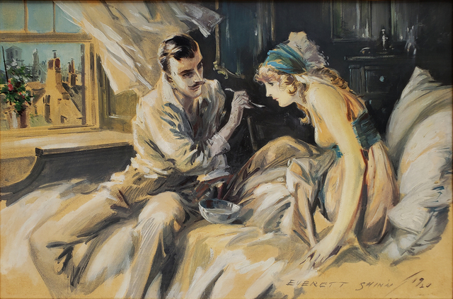 Everett Shinn, ‘Hearts Unreasoning, by Sarah Bernhardt The First of Six Romances of the French Stage ’, 1920, Painting, Oil on Board, Robert Funk Fine Art
