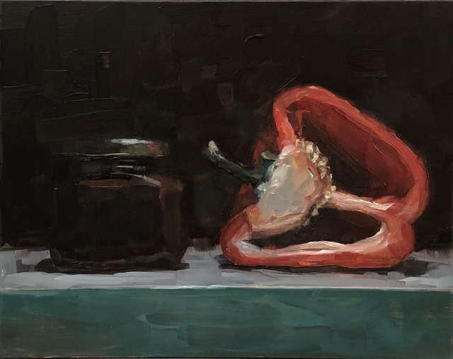 Tom Giesler, ‘Study of partners: middle shelf fridge #1’, 2019, Painting, Oil on panel, McVarish Gallery