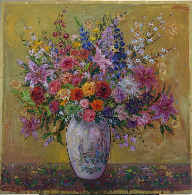 , 'Bouquet on Golden Ground, Chinese Ladies,' 2017, Galerie d'Orsay