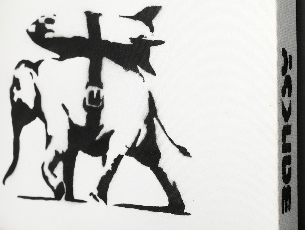The 'War, Capitalism & Liberty' museum exhibition features original Banksy artworks from international private collections including oil paintings on canvas, sculptures, limited edition prints and rare collectors objects. The 'War, Capitalism & Liberty' museum exhibition features original Banksy artworks from international private collections including oil paintings on canvas, sculptures, limited edition prints and rare collectors objects.