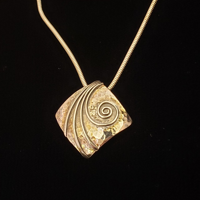 Meghan Tippy Reese, ‘Applique Diamond Necklace ’, 2018, Jewelry, Hammered Sterling silver, Springfield Art Association