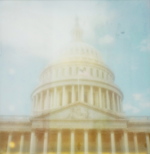 Carmen de Vos, ‘Capitole #4 - Contemporary, Polaroid, Landscape, Color, Landmark, Icon, Blue’, 2009, Photography, Archival pigment print on beautiful PHOTO RAG ® ULTRA SMOOTH paper, 305gsm, 100% cotton by HAHNEMÜHLE - not mounted, Instantdreams
