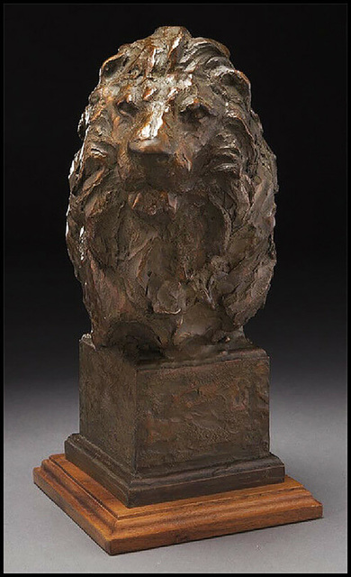 Sandy Scott | Sandy Scott Bronze Full Round Sculpture Lion Head