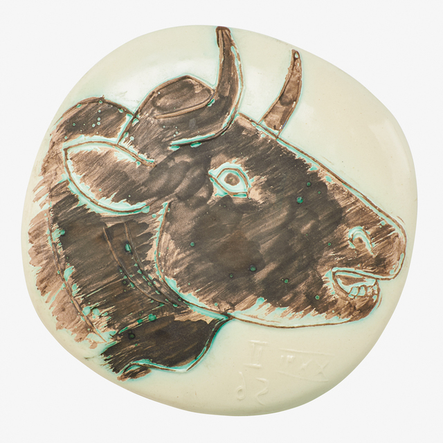 Pablo Picasso, ‘Wall-hanging plaque, "Bull's Profile (Le Profil de Taureau)," edition of 450, France’, Glazed earthenware, oxidized paraffin, Rago/Wright