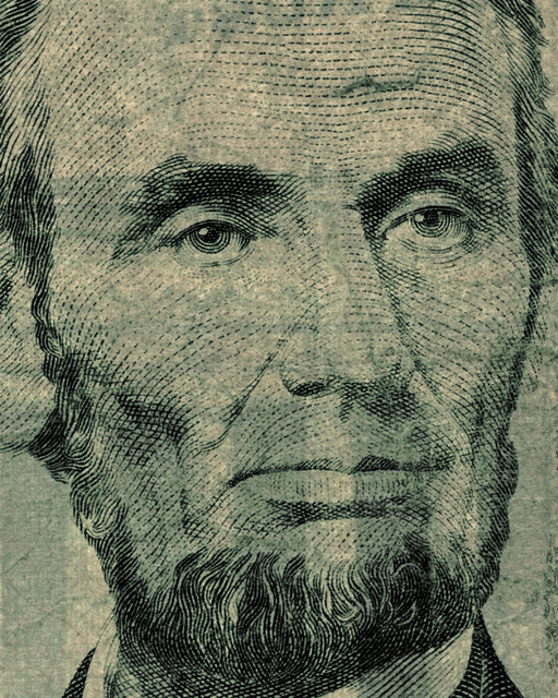 Lottie Davies, ‘Five US Dollars - Lincoln (from the Face of Money Series)’, 2014, Cynthia Corbett Gallery