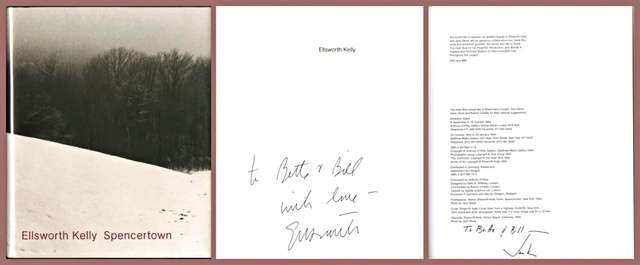 Ellsworth Kelly, ‘Spencertown, Hand signed and inscribed by Ellsworth Kelly, signed and inscribed by Jack Shear to collectors and MOMA donors’, 1994, Ephemera or Merchandise, Hardback book, hand signed by Ellsworth Kelly and photographer/partner Jack Shear, and warmly inscribed to collectors/MOMA donors, Alpha 137 Gallery Gallery Auction