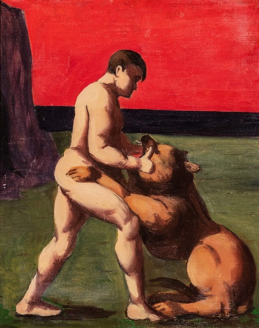 Pompeo Borra, ‘The fighter’, 1935, Painting, Oil on canvas, Finarte