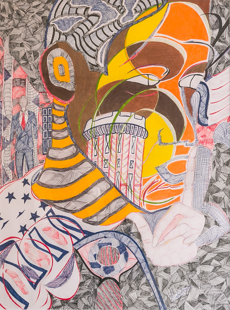 Dr. Zerric Clinton, ‘President’, 2018, Drawing, Collage or other Work on Paper, Pen & Ink on Bristol Board, The Art of Ligel, LLC