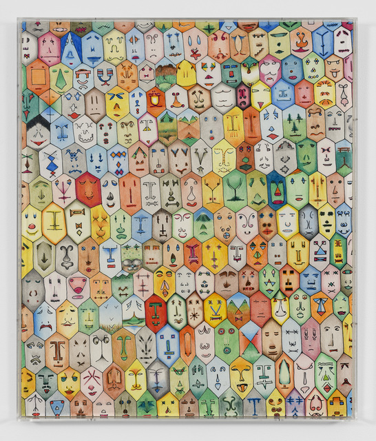 Alighiero Boetti, ‘Faccine Colorate’, 1979, Painting, Silkscreen and pastel on paper laid on canvas, TOTAH