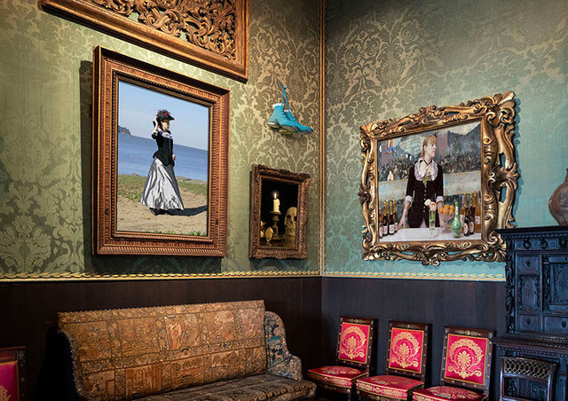 Gregory Scott, ‘Waiting’, 2019, Mixed Media, Pigment print, oil on panel, and UHD video, Catherine Edelman Gallery