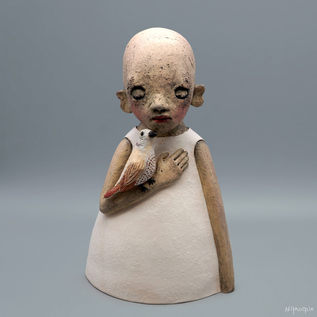 Nathalie Gauglin, ‘N° 457 Rêveuse à la tourterelle
’, 2021, Sculpture, Ceramics, GALLERI RAMFJORD