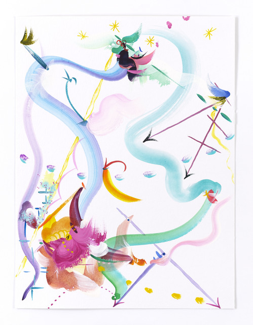 Fiona Rae, ‘Abstract 11 (drawing)’, 2019, Drawing, Collage or other Work on Paper, Gouache and watercolor on paper, Galerie Nathalie Obadia