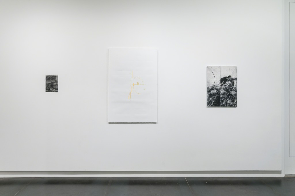 From left to right: Busto de Gaitán destruido by Harold Mendez; Field of Play by Ronny Quevedo; and The Groups (After Proceso Pentágono) by Harold Mendez. Photo by Mario Gallucci. From left to right: Busto de Gaitán destruido by Harold Mendez; Field of Play by Ronny Quevedo; and The Groups (After Proceso Pentágono) by Harold Mendez. Photo by Mario Gallucci.