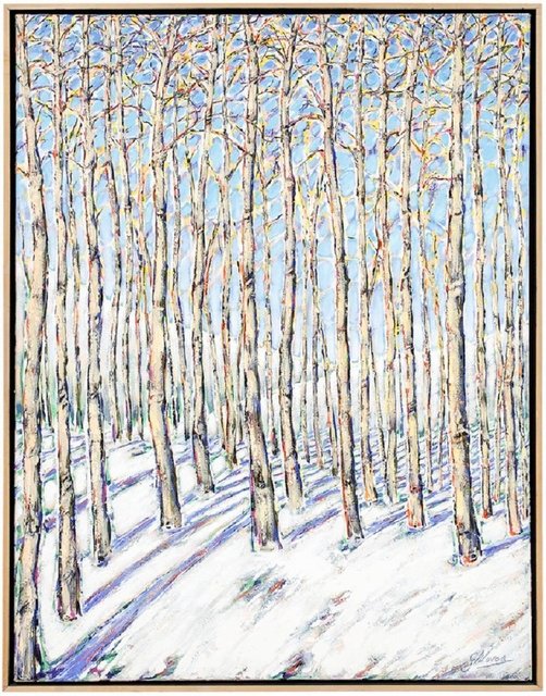 Gustavo Novoa, ‘Aspen Grove, Large Scale Beautiful Landscape Snow Scene’, Late 20th Century, Lions Gallery