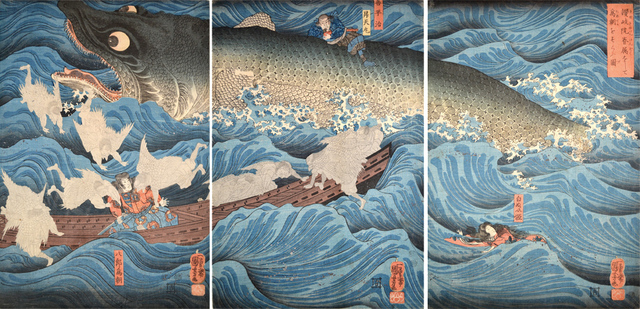 Utagawa Kuniyoshi, ‘Minamoto no Tametomo Rescued by Tengu ’, ca. 1849, Ronin Gallery