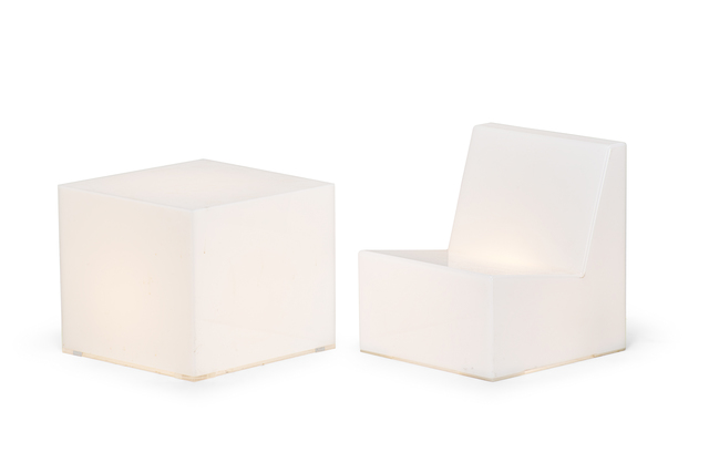 James Hyde, ‘End Glow Table and Glow Chair (mini)’, 2000, Painting, Acrylic, Rago/Wright