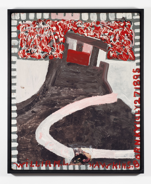 William Hawkins, ‘Sleeping Figure With Castle’, 1987, Painting, Enamel on masonite, Fleisher/Ollman