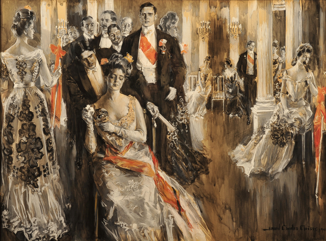 Howard Chandler Christy, ‘The Cotillion’, 1901, Drawing, Collage or other Work on Paper, Gouache en Grisaille, The Illustrated Gallery