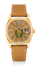 A fine and rare yellow gold wristwatch with day, date and sweep center seconds, made for the U.A.E. Armed Forces