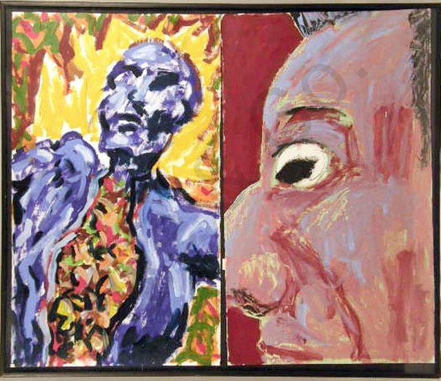 Peter Julian, ‘UNTITLED, 1981 DIPTYCH Neo Expressionist Figures’, 1980-1989, Lions Gallery
