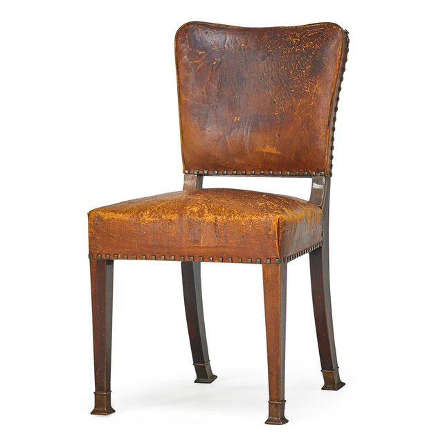 Adolf Loos, ‘Chair, Austria’, ca. 1900, Design/Decorative Art, Walnut, Brass, Leather, Rago/Wright