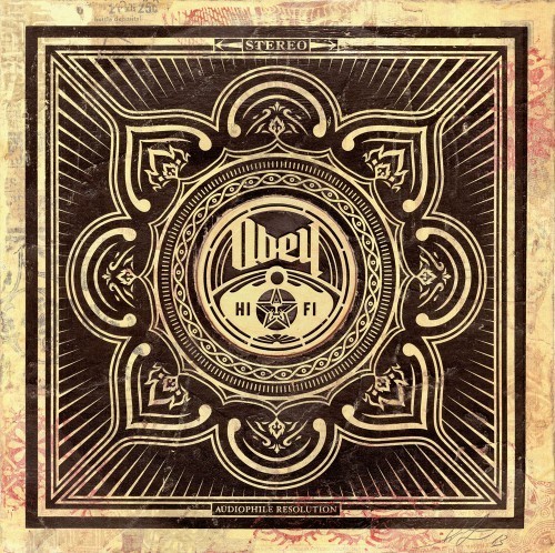 Shepard Fairey, ‘Hi-Fi Lotus HPM on Album Cover’, 2014, Mixed Media, Silkscreen and Mixed Media Collage on Paper, HPM (Album Cover), Samuel Owen Gallery