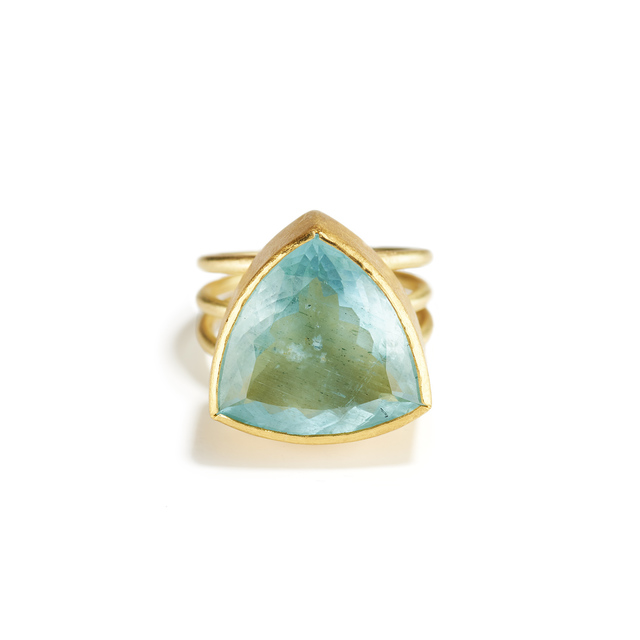Petra Class, ‘Trillion Cut Aquamarine Ring’, ca. Circa 2017, Jewelry, Aquamarine, gold, ring, Patina Gallery