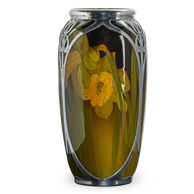Sallie Coyne, ‘Rookwood, Standard Glaze Vase With Silver Overlay, Cincinnati, OH’, 1902, Rago/Wright