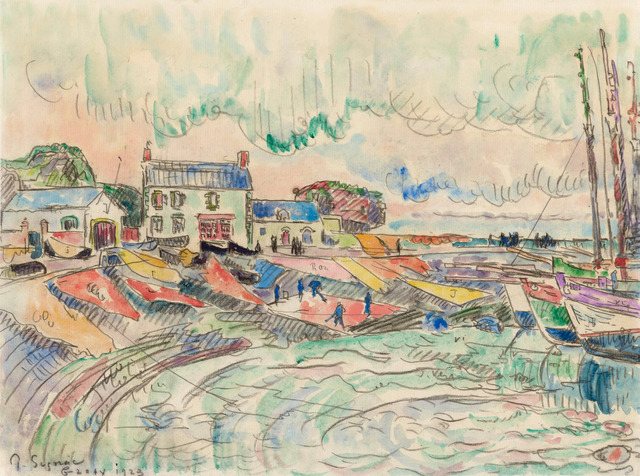 Paul Signac, ‘Ile de Groix, le nettoyage des voiles’, 1923, Stoppenbach & Delestre
