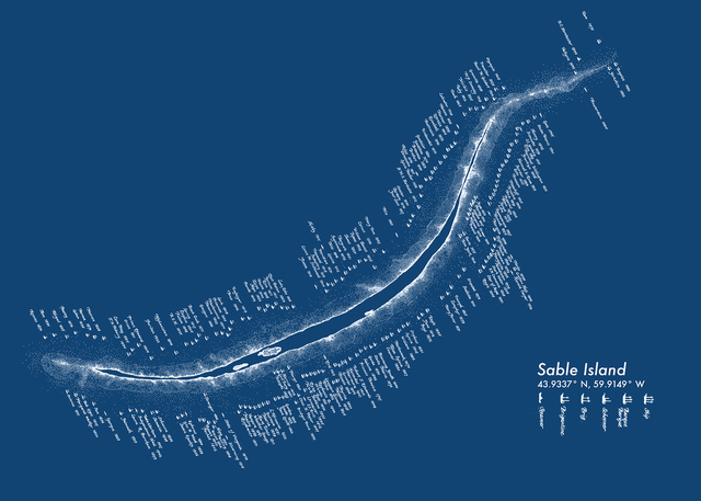 Sable Island Shipwreck Map JaBellotto | Map of Sable Island (2016) | Available for Sale 