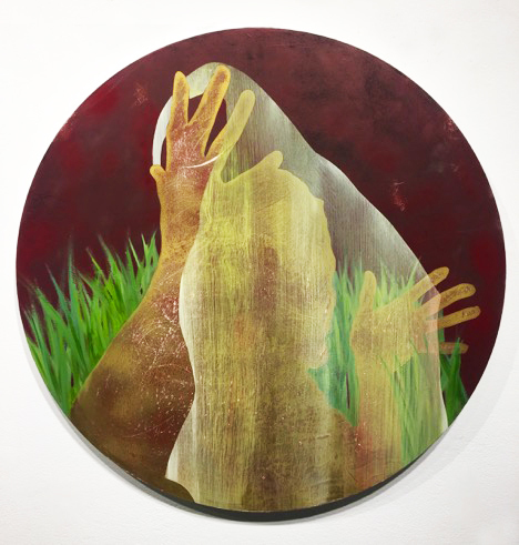 Dominic Chambers, ‘Sunshine Veil (Tondo) ’, 2019, Mixed Media, Oil, spray paint and charcoal on paper, LatchKey Gallery