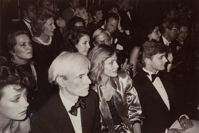 Christopher Makos, ‘Fame (Marisa Beresnson, Andy Warhol, Laren Hutton, Mikhail Baryshinkov) at a Fashion Show in New York City, October 4’, 1982, Photography, Gelatin silver, Heritage Auctions